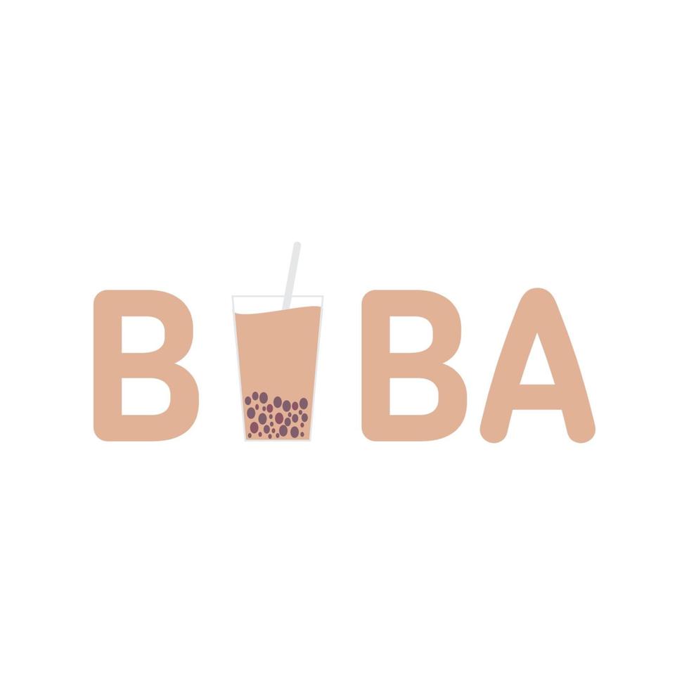 boba bubble milk tea titolo vettore
