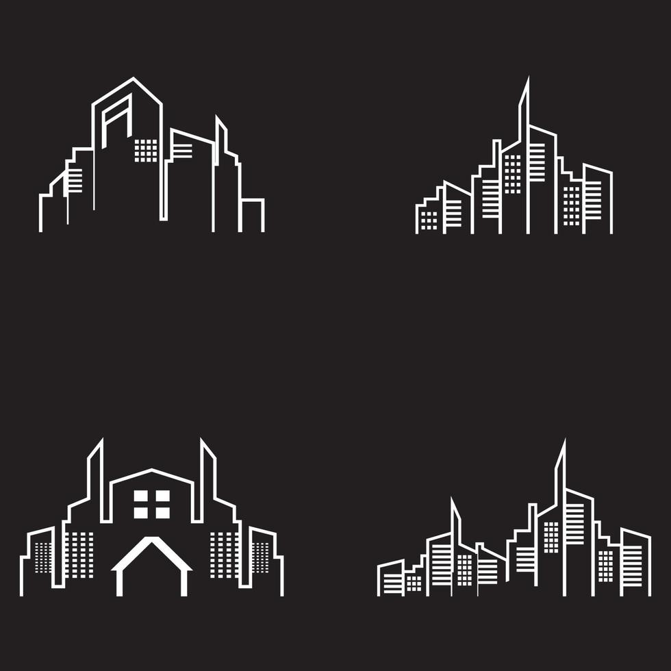 modello di vettore della linea del cielo della città