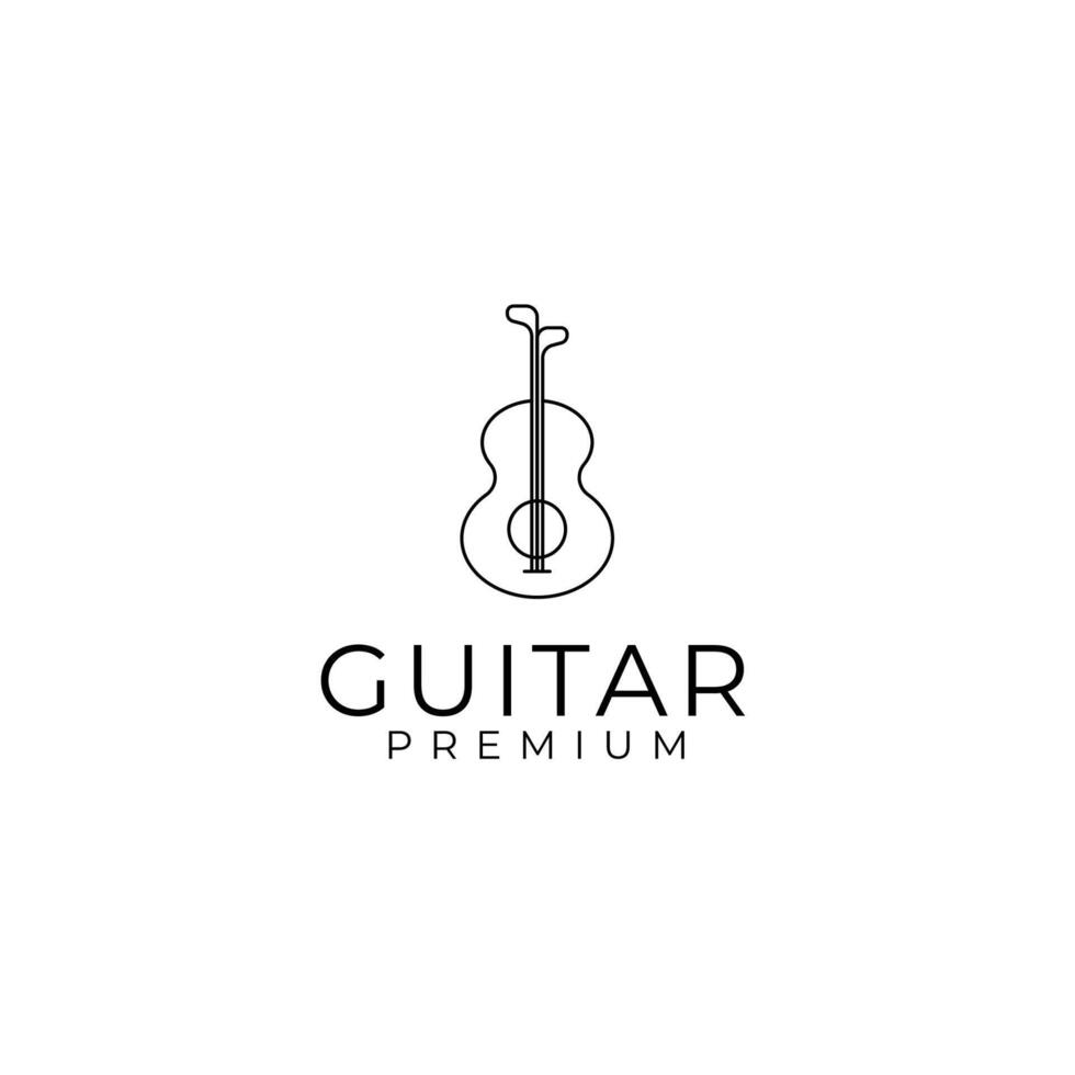 golf bastone con musica canzone chitarra logo design concetto vettore illustrazione simbolo icona