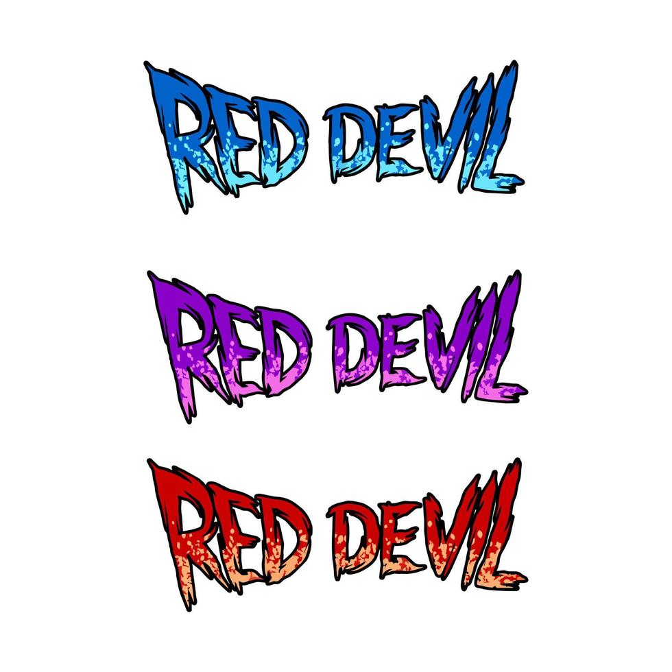 carattere tipografico del diavolo rosso vettore