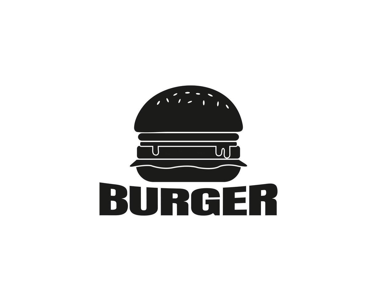 design del logo dell'hamburger vintage vettore