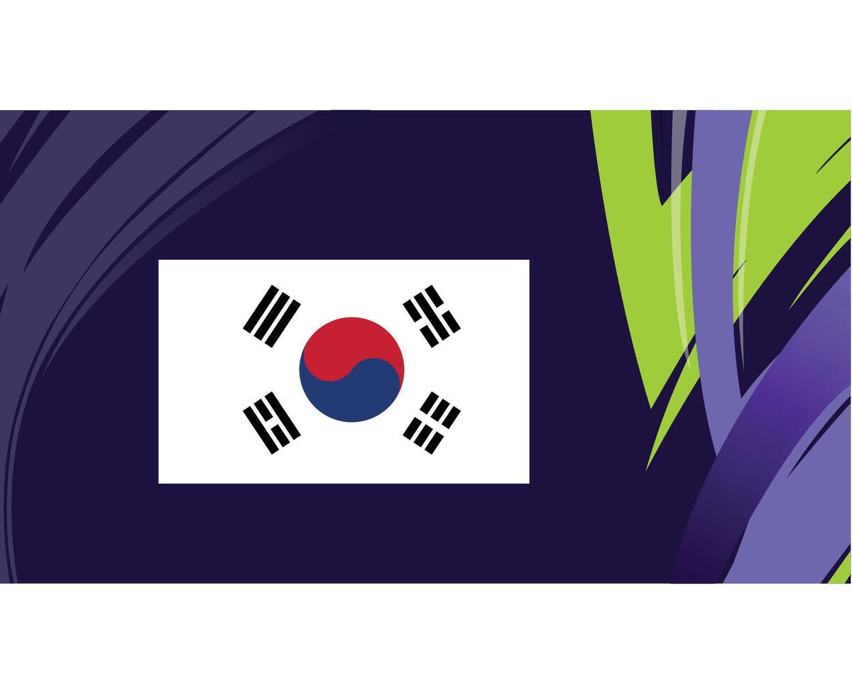 Corea repubblica bandiera emblema asiatico nazioni 2023 squadre paesi asiatico calcio simbolo logo design vettore illustrazione