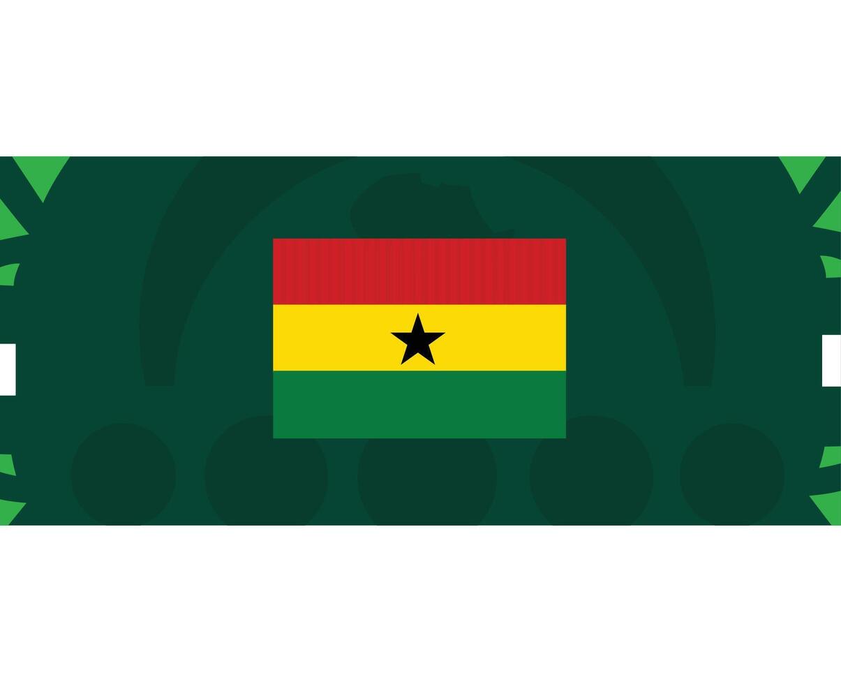 Ghana bandiera africano nazioni 2023 squadre paesi africano calcio simbolo logo design vettore illustrazione