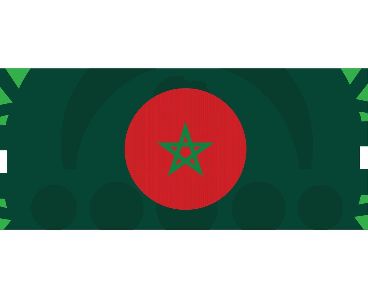 Marocco bandiera emblema africano nazioni 2023 squadre paesi africano calcio simbolo logo design vettore illustrazione