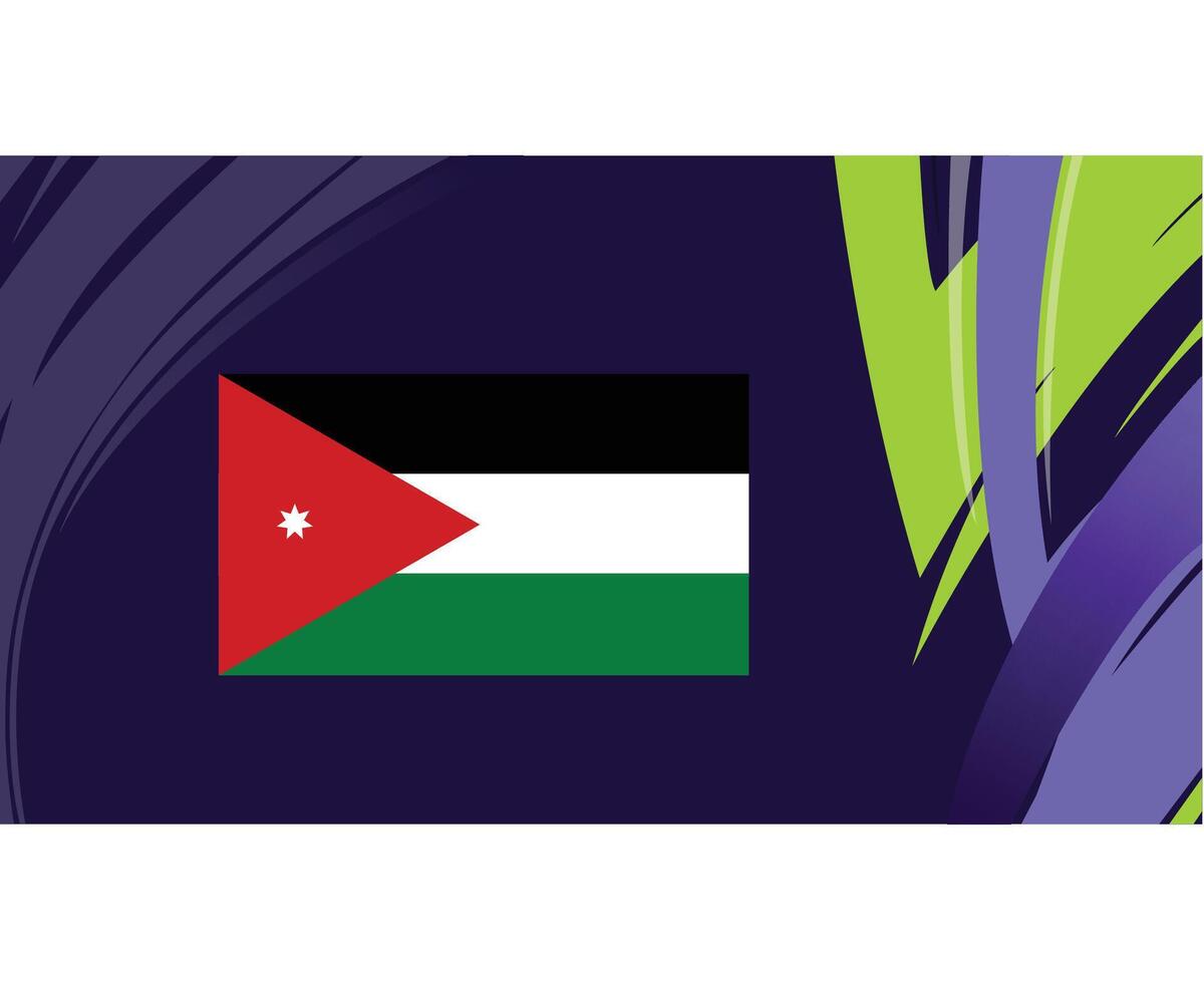 giordania bandiera emblema asiatico nazioni 2023 squadre paesi asiatico calcio simbolo logo design vettore illustrazione
