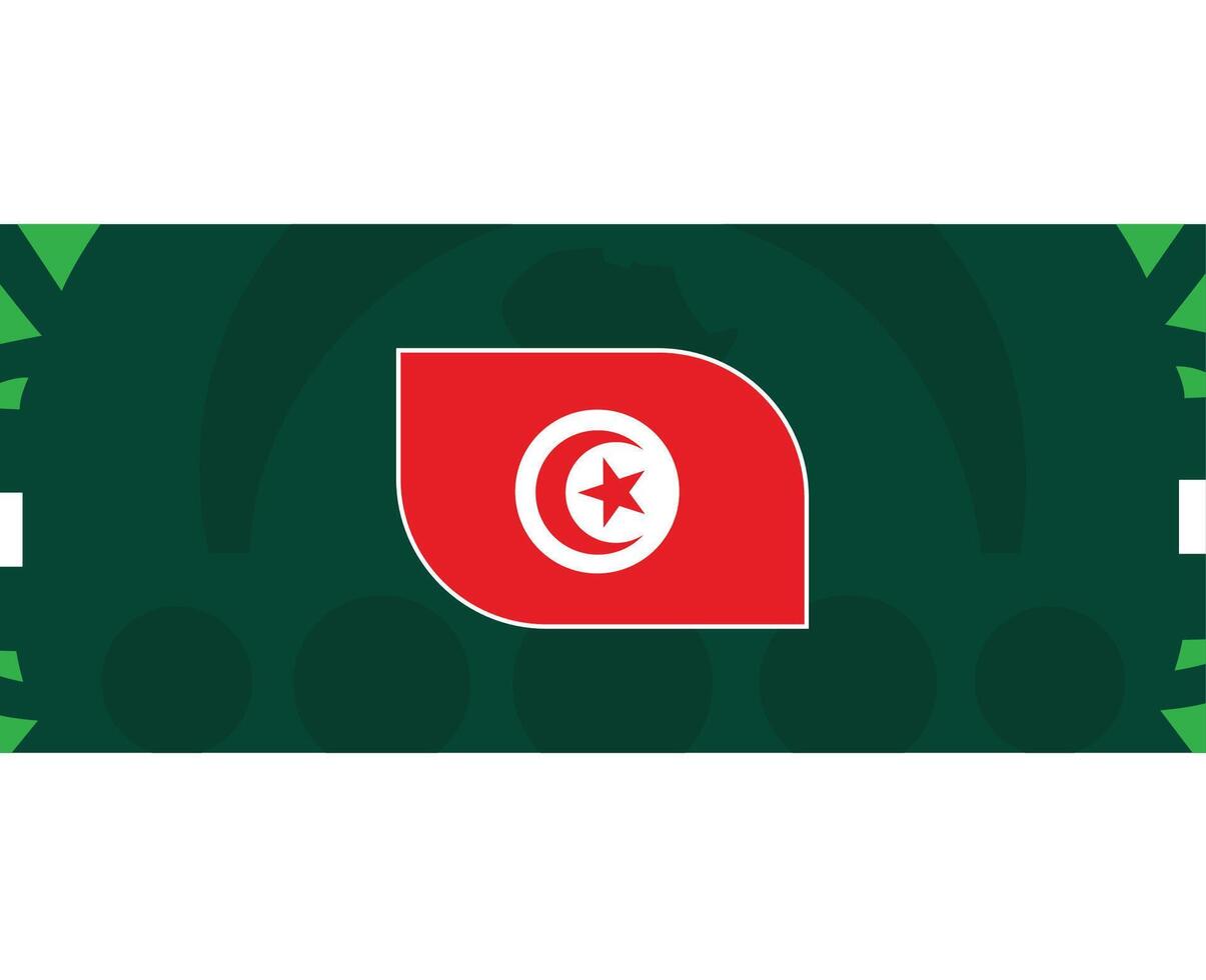 tunisia emblema bandiera africano nazioni 2023 squadre paesi africano calcio simbolo logo design vettore illustrazione