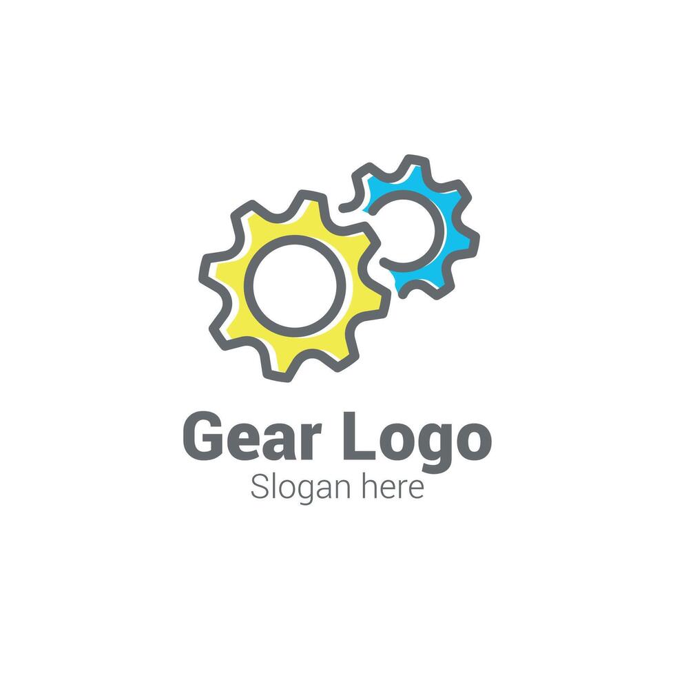 vettore attività commerciale logo, semplice Ingranaggio concetto design.