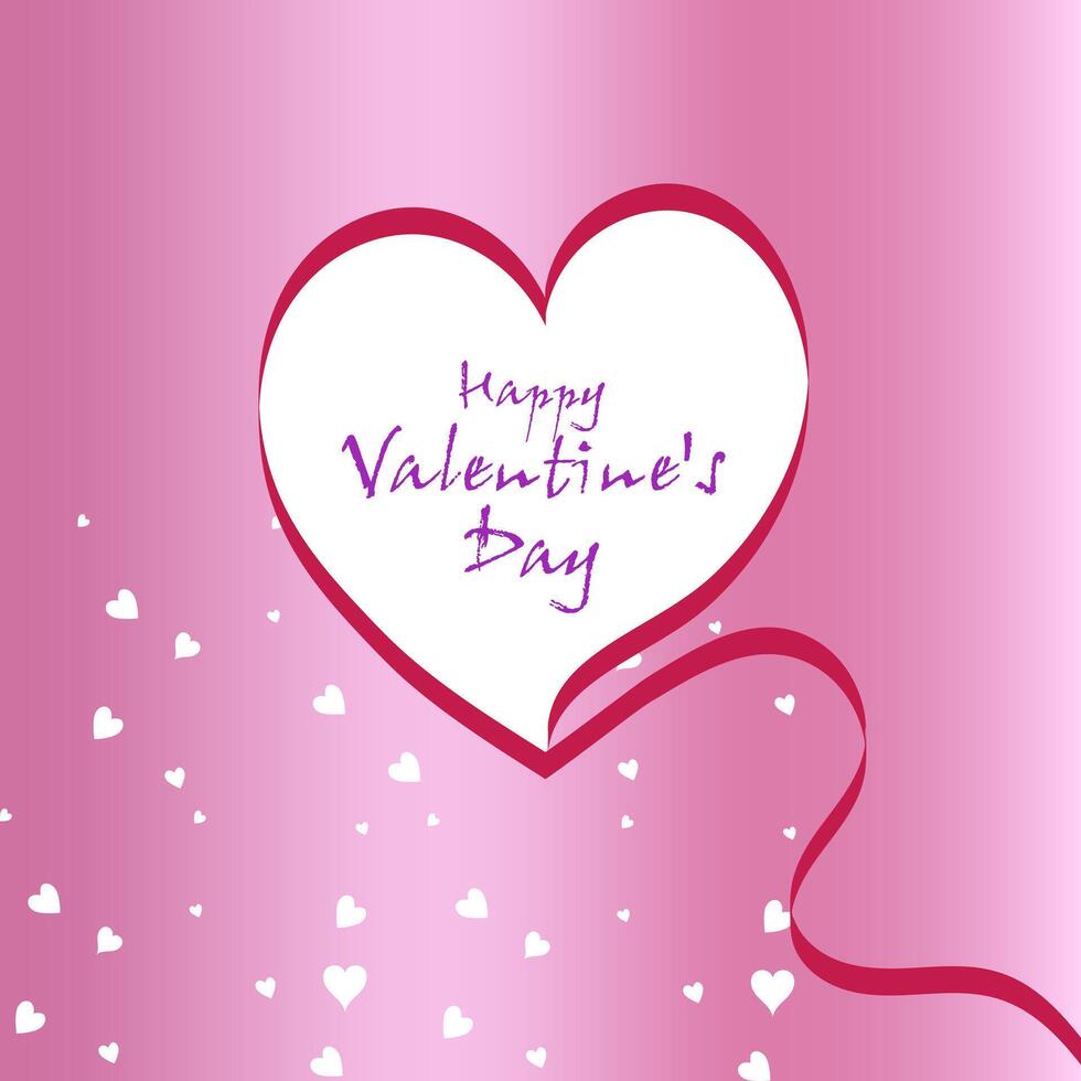 contento san valentino giorno concetto per saluto carta, celebrazione, Annunci, marchio, coperchio, etichetta, i saldi. San Valentino giorno minimo cuore design carta. vettore