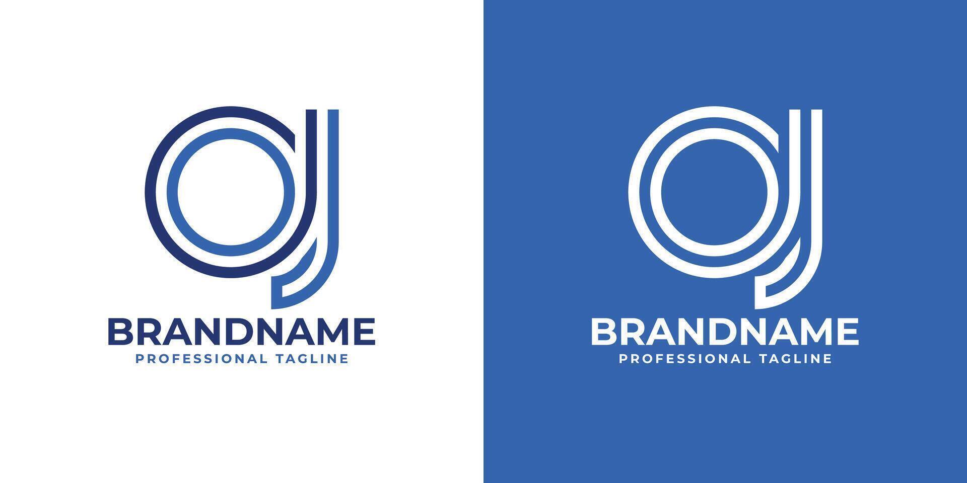 lettere oj linea monogramma logo, adatto per attività commerciale con oj o jo iniziali vettore