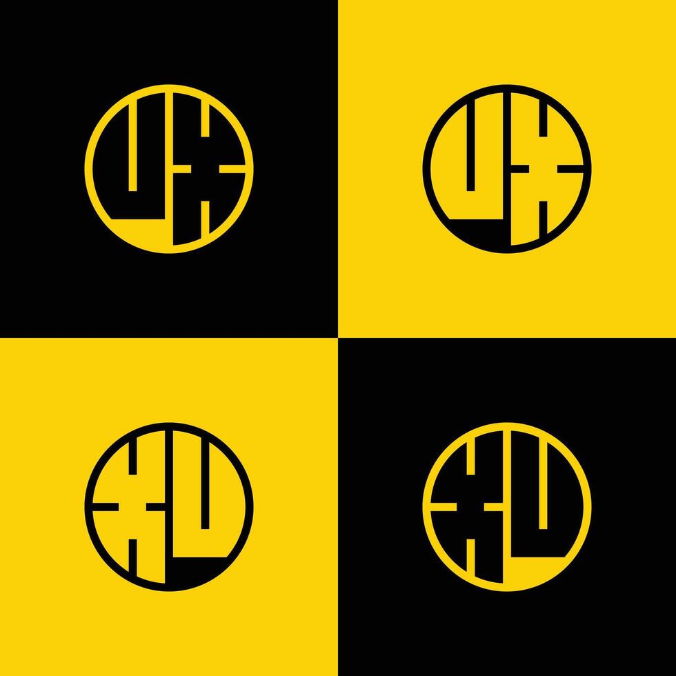 semplice UX e xu lettere cerchio logo impostare, adatto per attività commerciale con UX e xu iniziali vettore