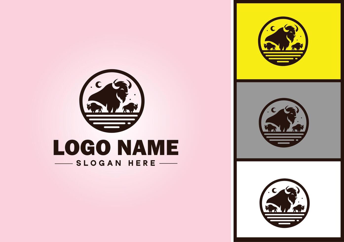 bisonte logo vettore arte icona grafica per attività commerciale marca icona bisonte logo modello