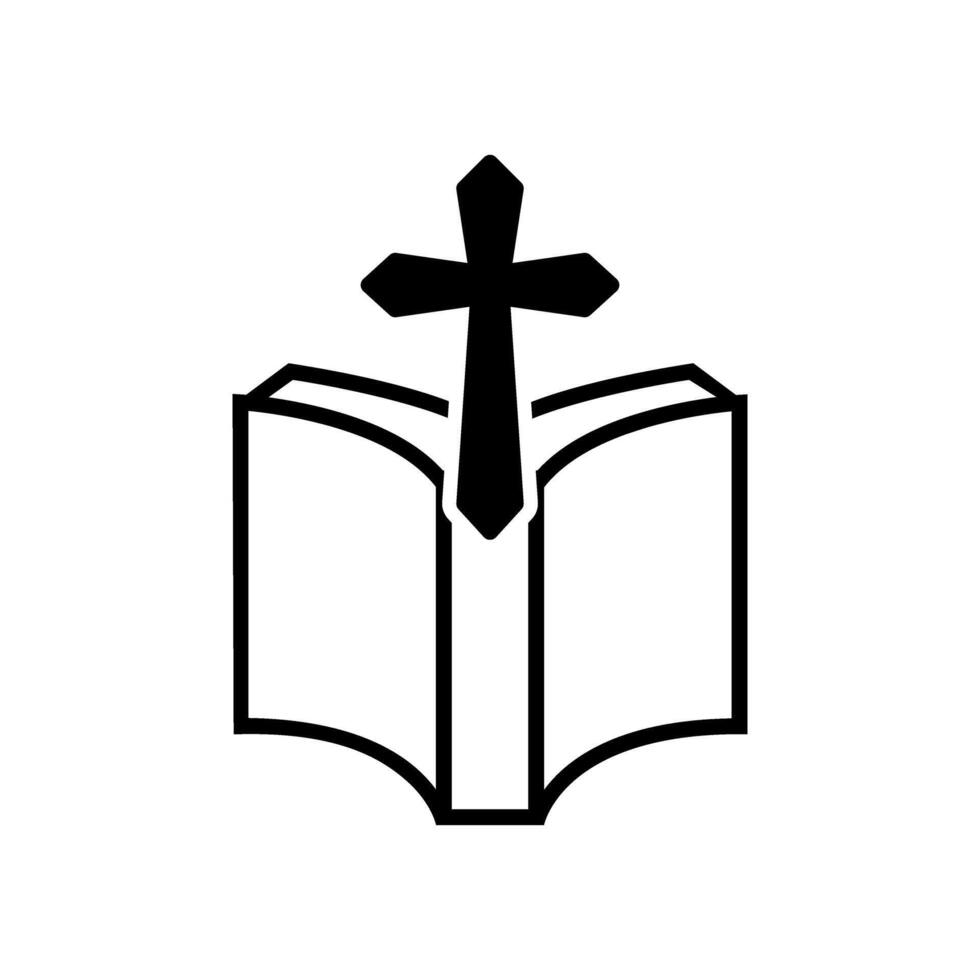 Bibbia icona vettore. religione illustrazione cartello. fede simbolo o logo. vettore