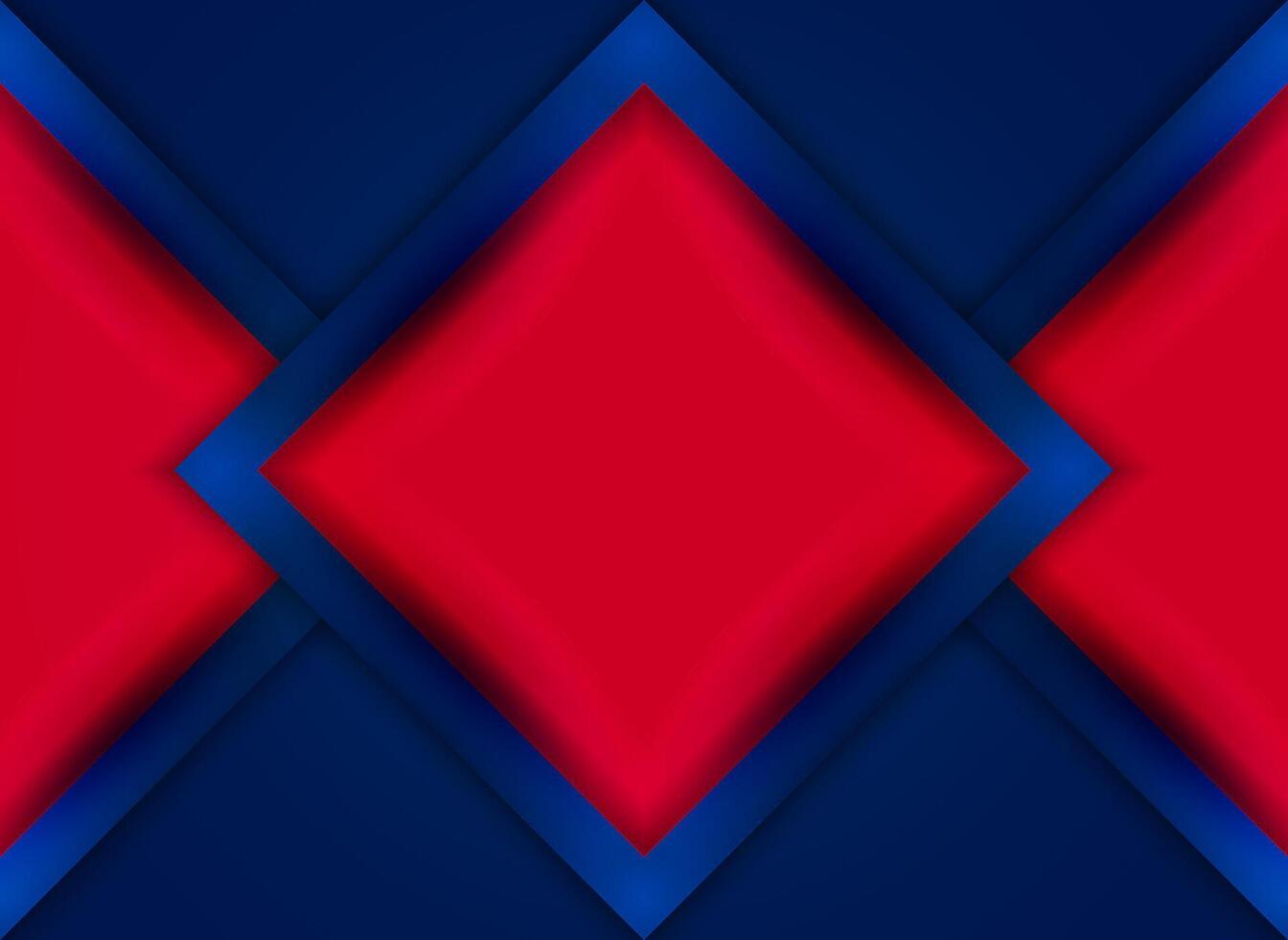 astratto rosso e blu sfondo con diamante forme, triangolare poligono sfondo nastro geometrico astratto bandiera disegno, onda colore bandiera geometrico 3d geometrico sfondo, vettore