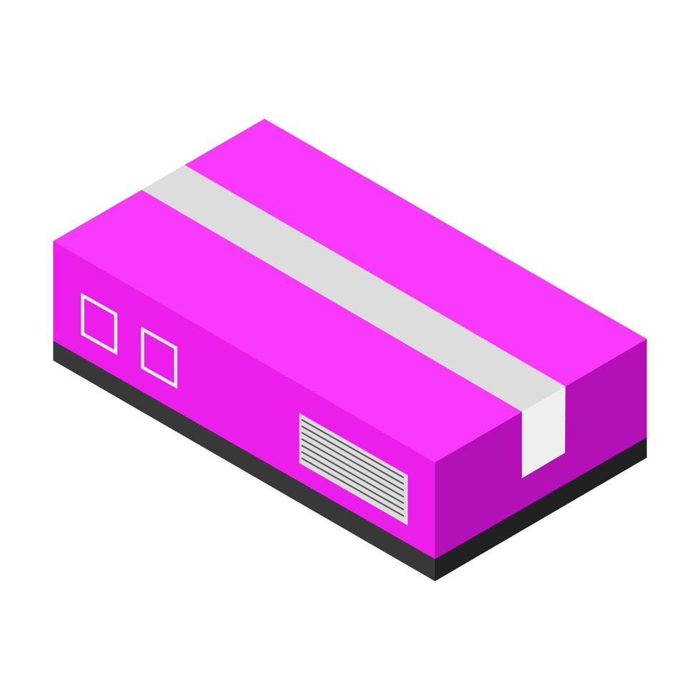 scatola isometrica su sfondo bianco vettore