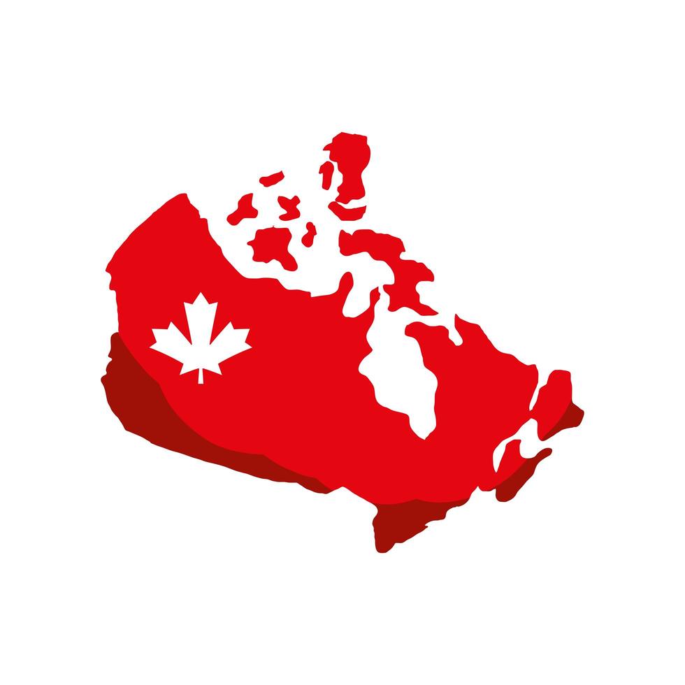 mappa rossa canadese vettore