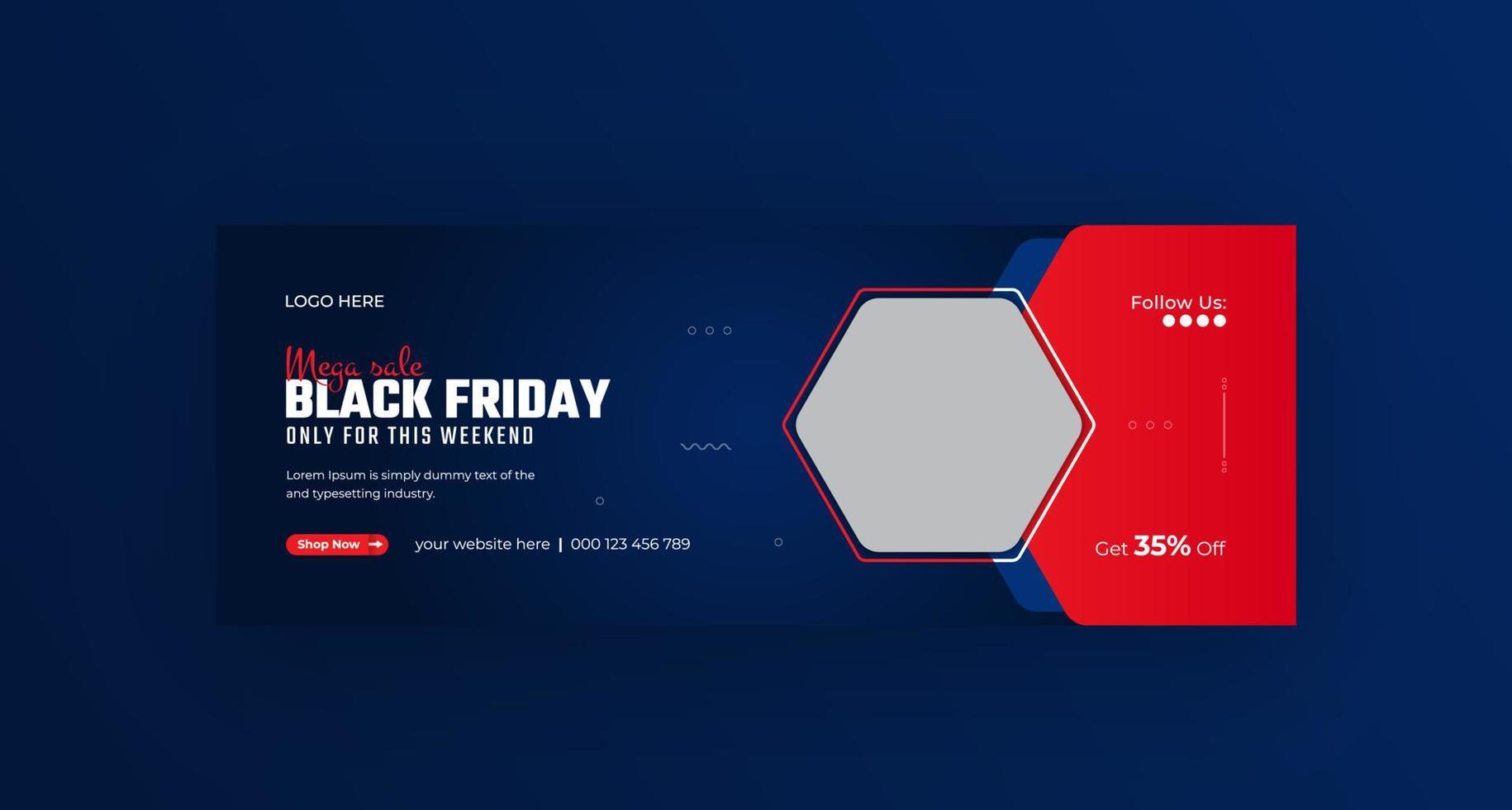 black friday timeline cover fine settimana vendita social media banner design pro download vettore