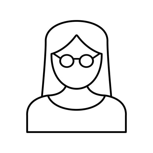 Icona femminile di vettore dello scienziato