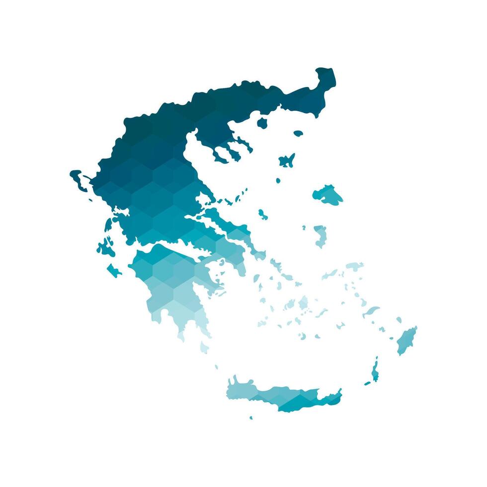 vettore isolato illustrazione icona con semplificato blu silhouette di Grecia carta geografica. poligonale geometrico stile. bianca sfondo.