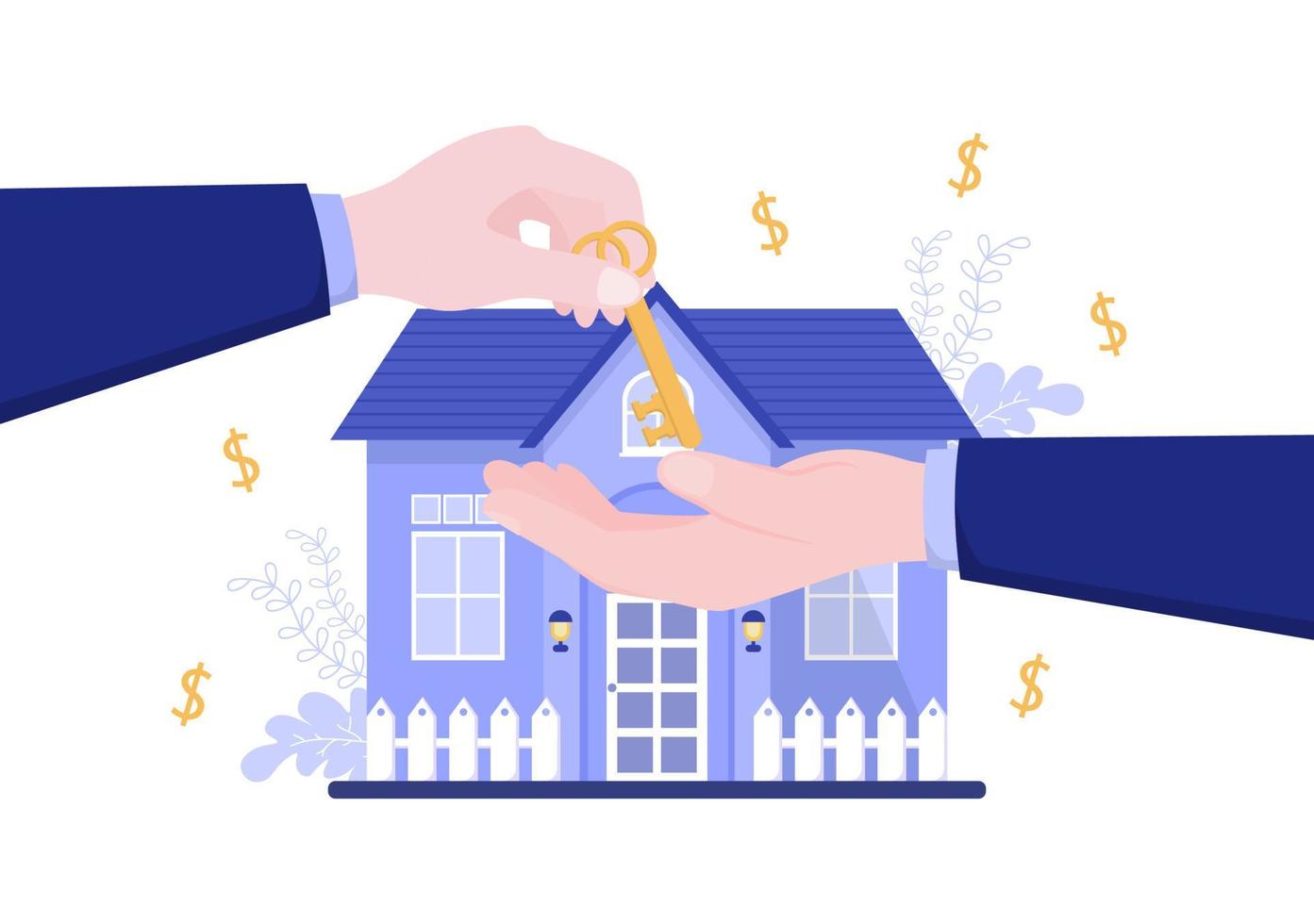 strumenti di debito di prestito ipotecario che sono garantiti da beni immobiliari come servizi immobiliari, affitto, acquisto di casa o casa d'aste. illustrazione vettoriale di sfondo
