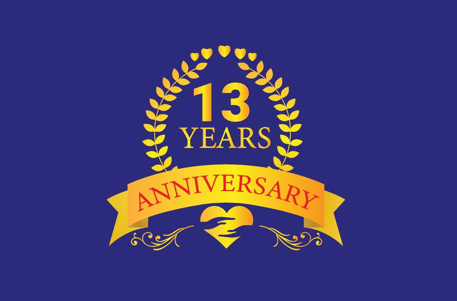 Logo dell'anniversario di 13 anni e design dell'icona vettore