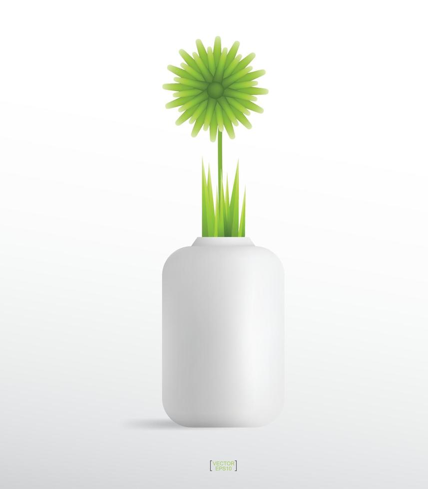 piante decorative in vaso di fiori. piccolo albero. idea di oggetti naturali per l'interior design e la decorazione. vettore. vettore
