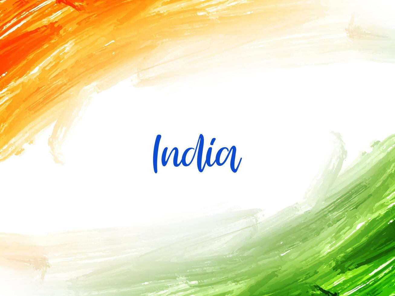 indiano bandiera tema 26th gennaio repubblica giorno acquerello struttura sfondo vettore