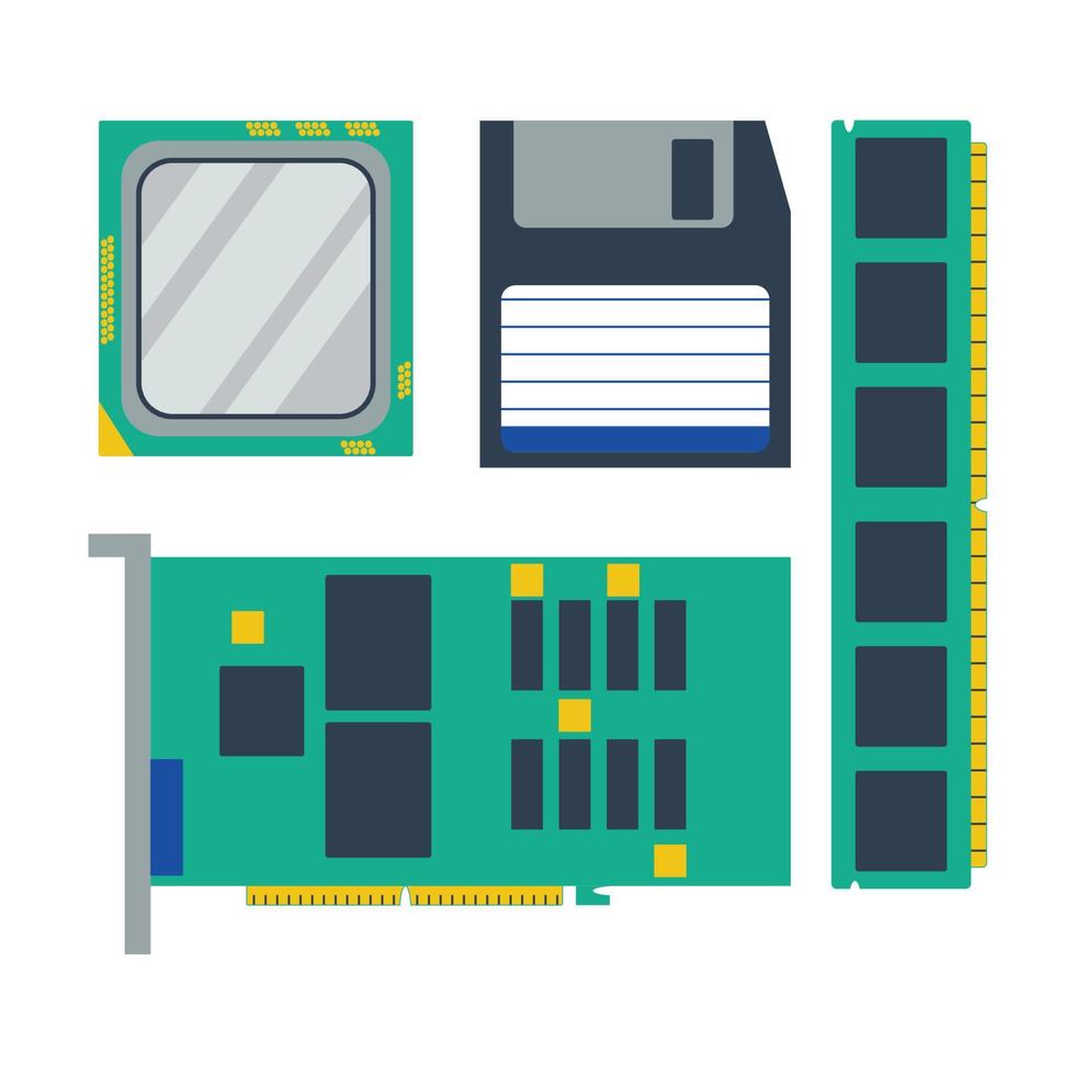 vecchia parte del pc adatta per l'illustrazione tecnica vettore