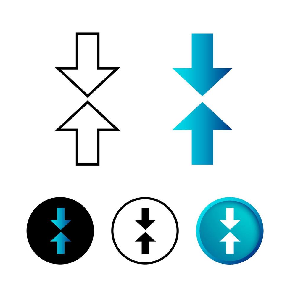 illustrazione astratta dell'icona della freccia di confronto vettore