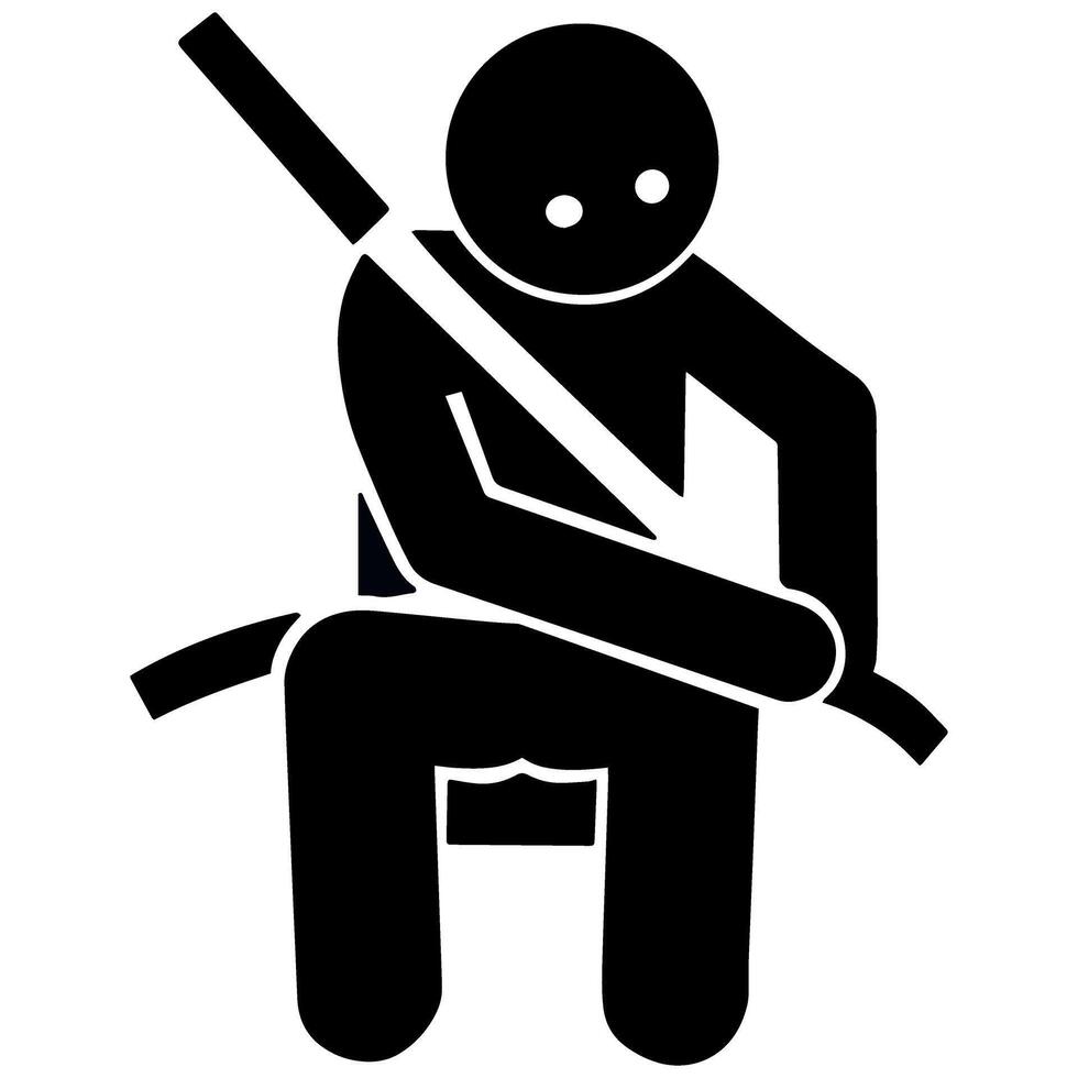 vettore uomo volontà indossare un' posto a sedere cintura per sicurezza guida illustrazione