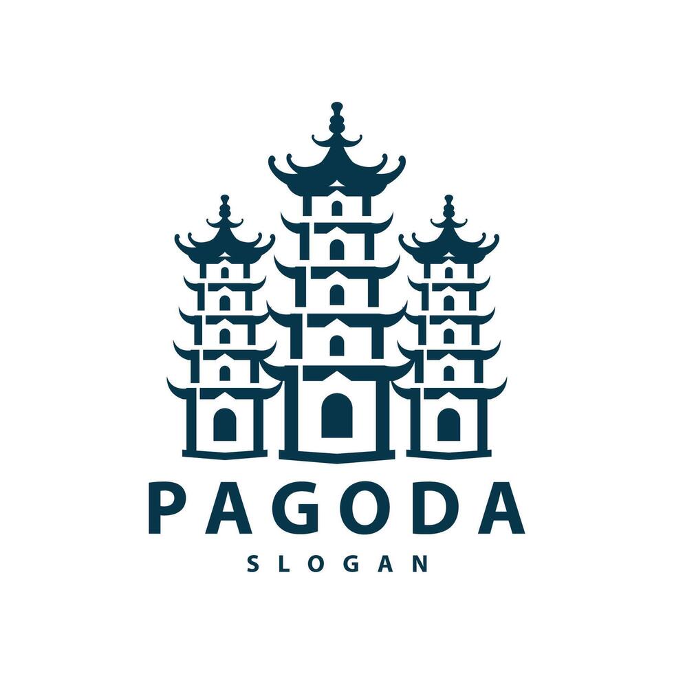 buddista cultura edificio pagoda logo vettore Vintage ▾ design semplice minimalista illustrazione