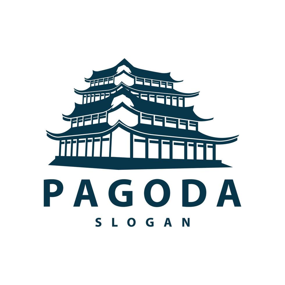 buddista cultura edificio pagoda logo vettore Vintage ▾ design semplice minimalista illustrazione