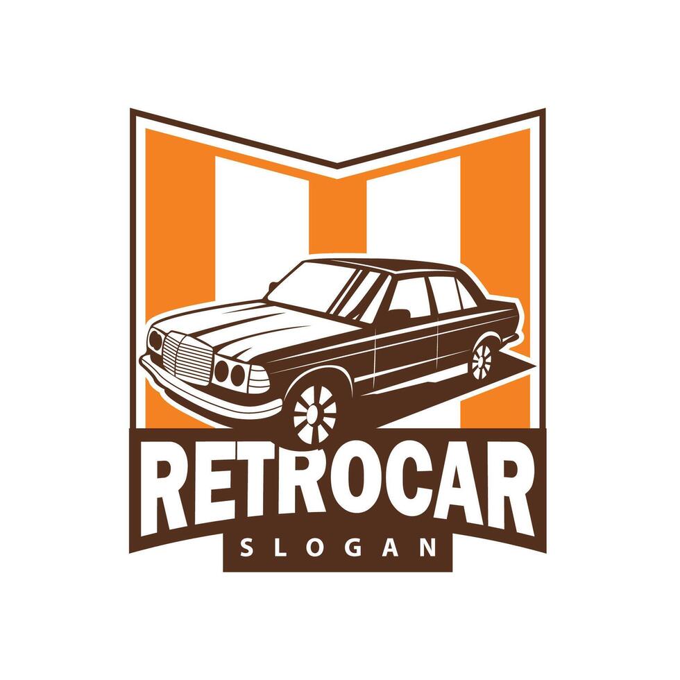 classico auto logo design distintivo francobollo vettore veicolo muscolo auto vecchio Vintage ▾ retrò modello illustrazione