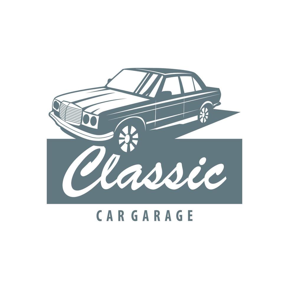 classico auto logo design distintivo francobollo vettore veicolo muscolo auto vecchio Vintage ▾ retrò modello illustrazione