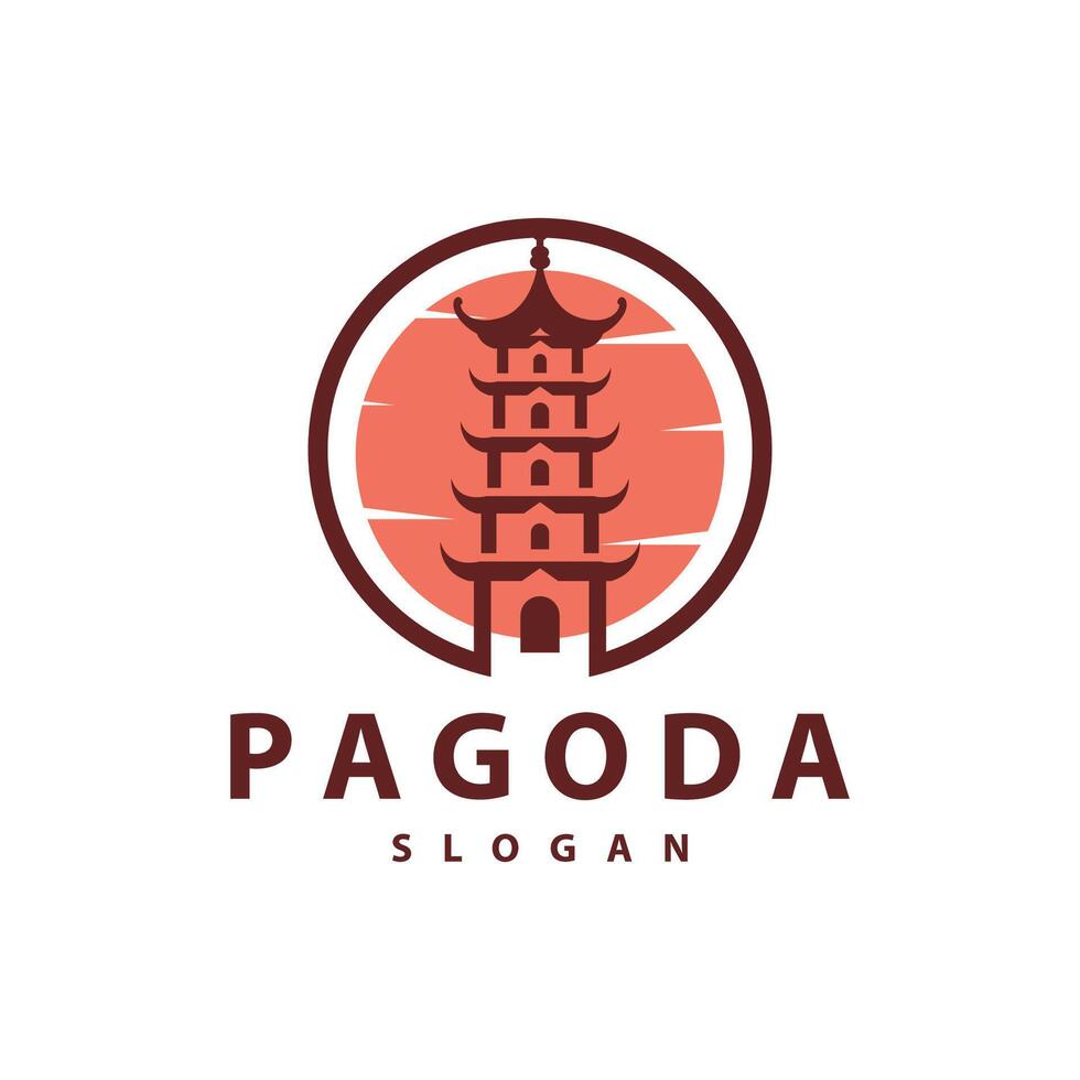 buddista cultura edificio pagoda logo vettore Vintage ▾ design semplice minimalista illustrazione