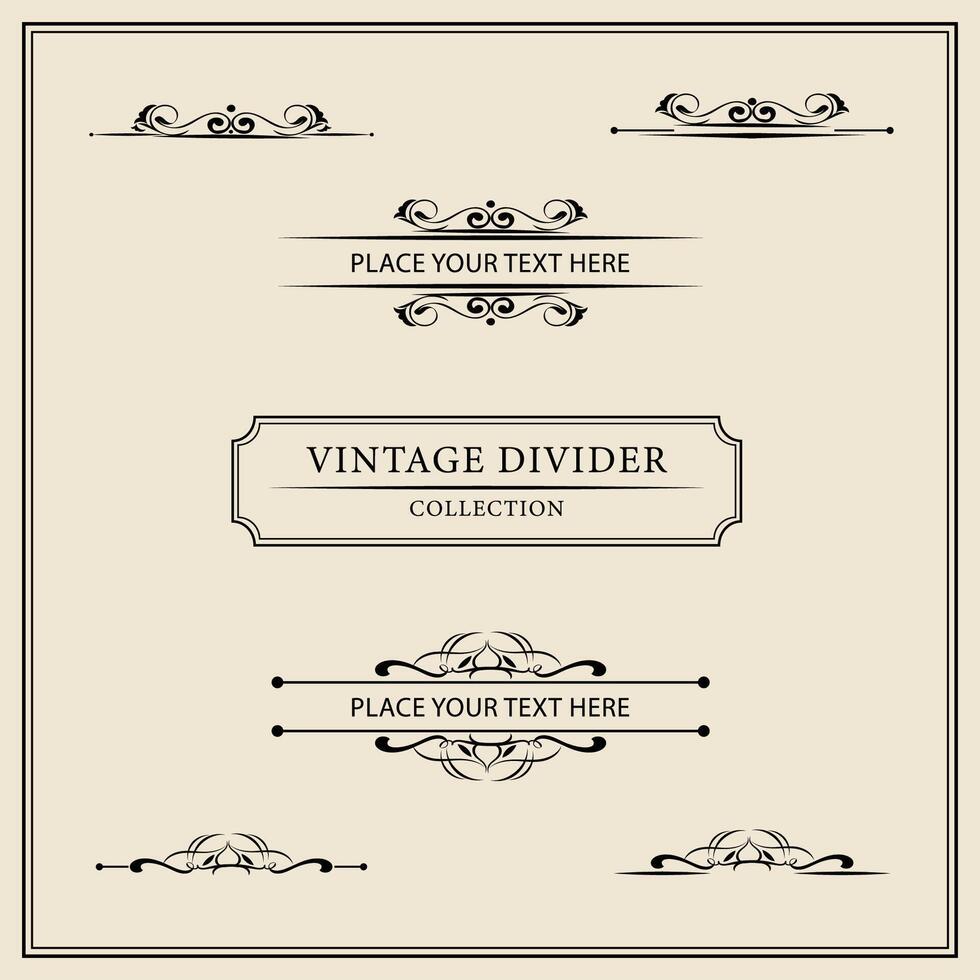 Vintage ▾ ornamentale montatura e etichette collezione. decorativo elementi per design. vettore