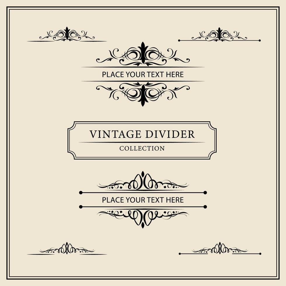 Vintage ▾ ornamentale montatura e etichette collezione. decorativo elementi per design. vettore