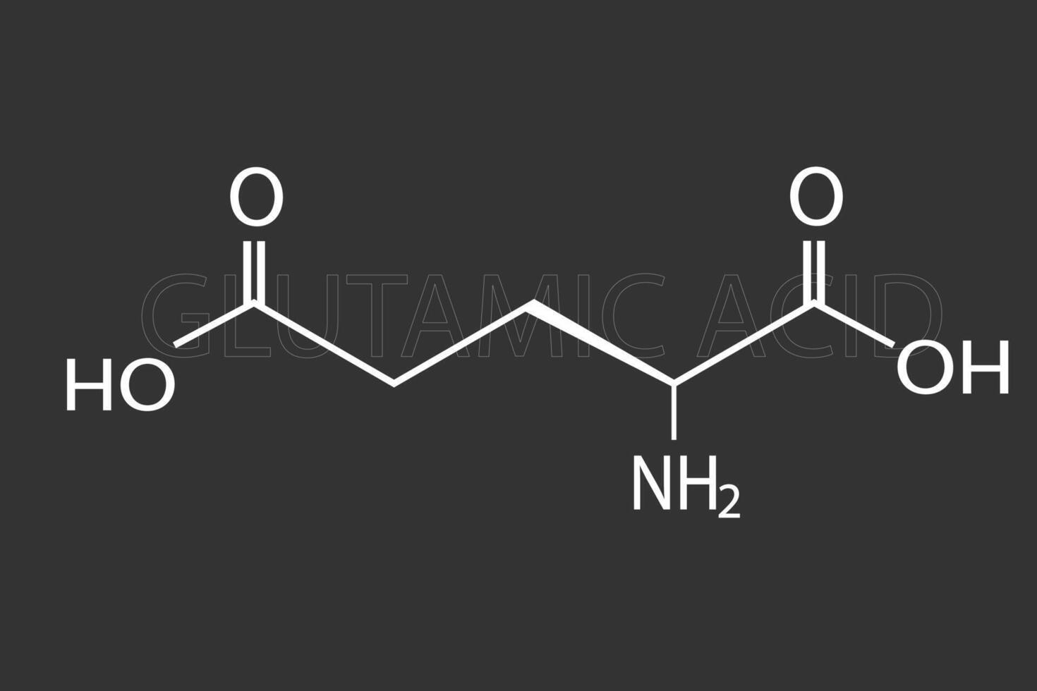 glutammico acido molecolare scheletrico chimico formula vettore