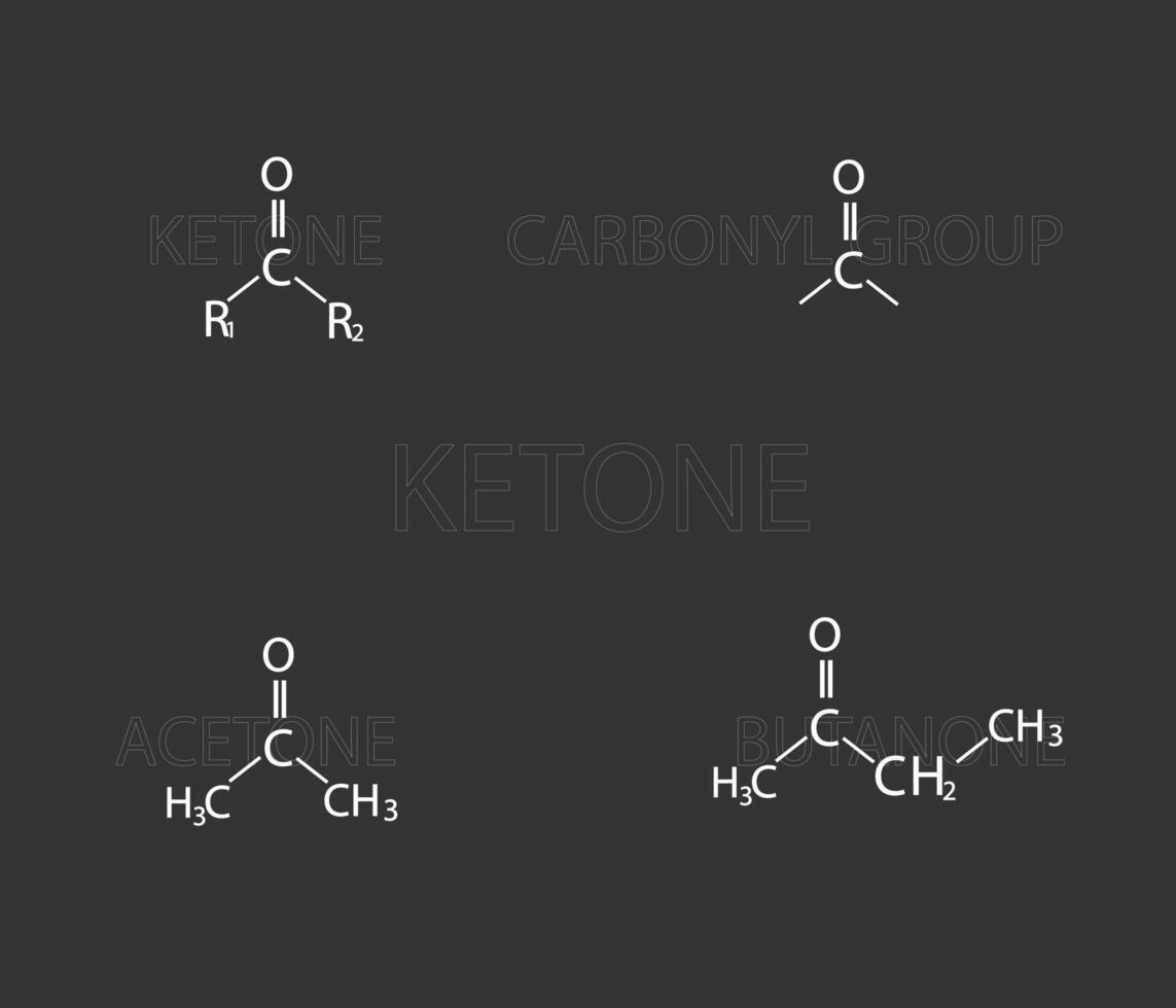 chetone molecolare scheletrico chimico formula vettore