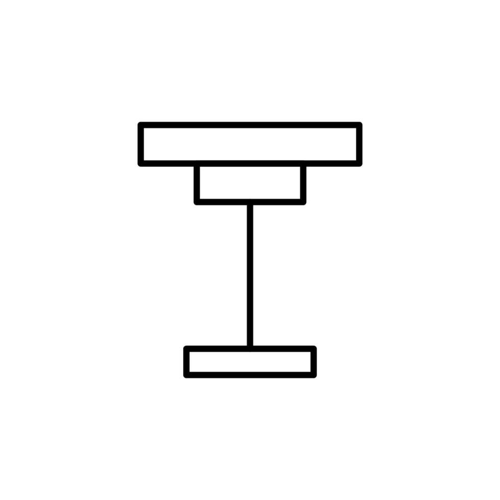 tavolo semplice schema cartello. adatto per libri, I negozi, negozi. modificabile ictus nel minimalista schema stile. simbolo per design vettore