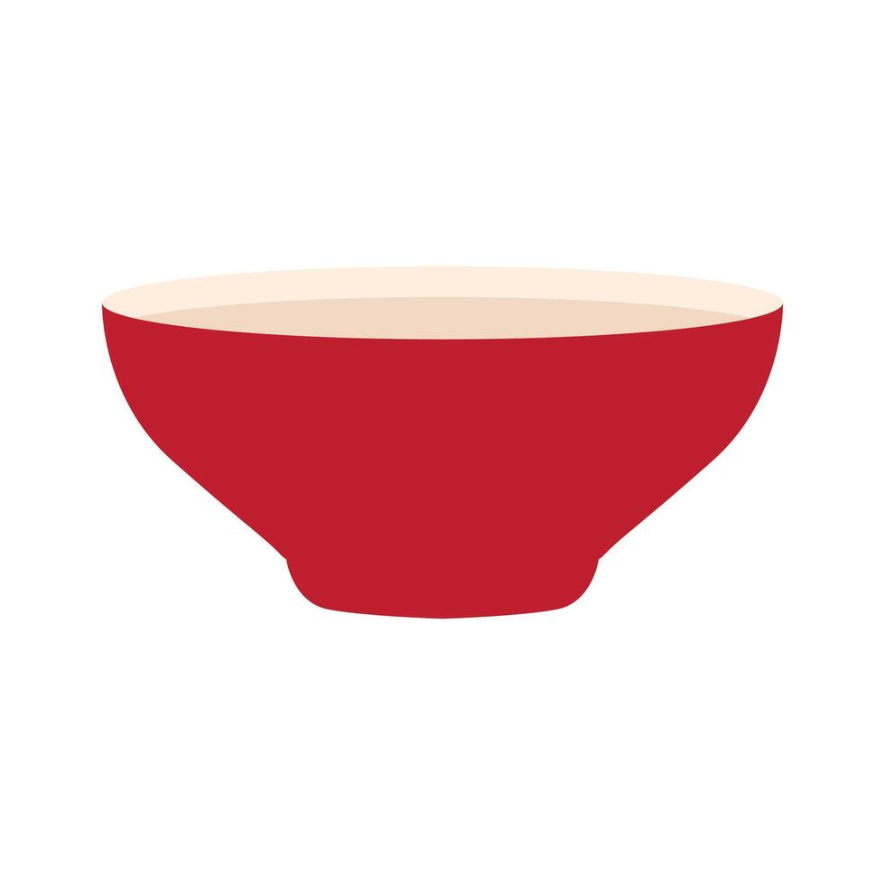 rosso ciotola icona vettore illustrazione