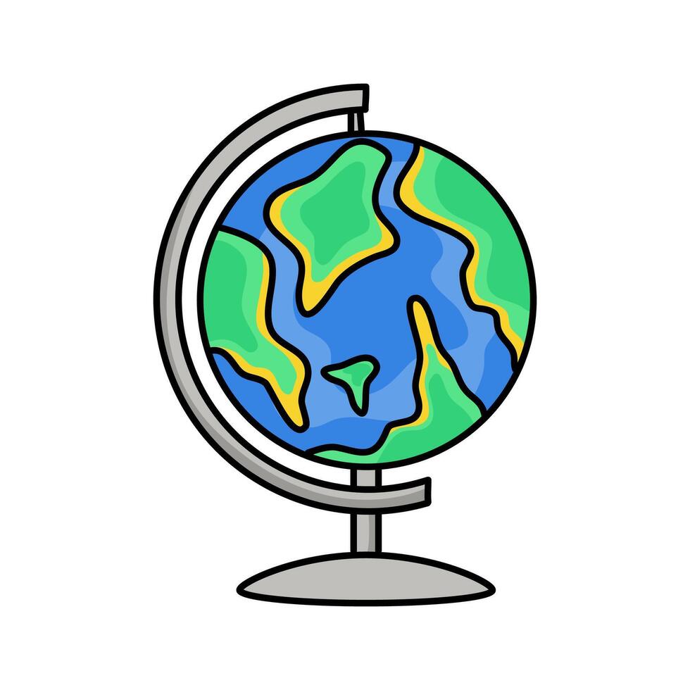cartone animato globo icona vettore