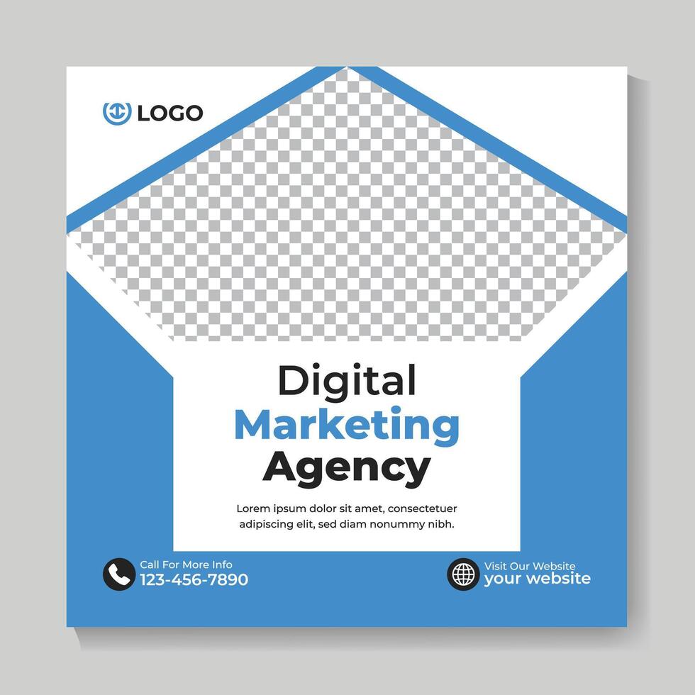 moderno digitale marketing agenzia sociale media inviare design creativo attività commerciale piazza ragnatela bandiera modello vettore