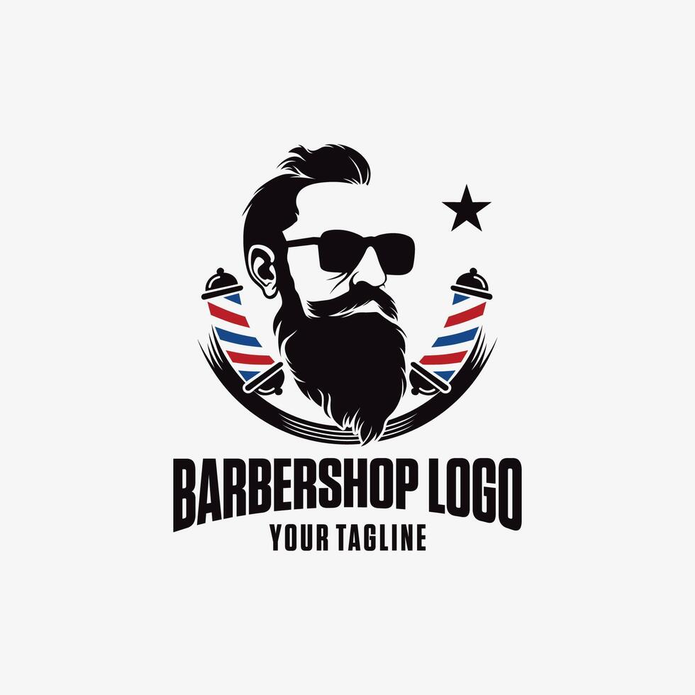 vettore logo Vintage ▾ uomo barbiere