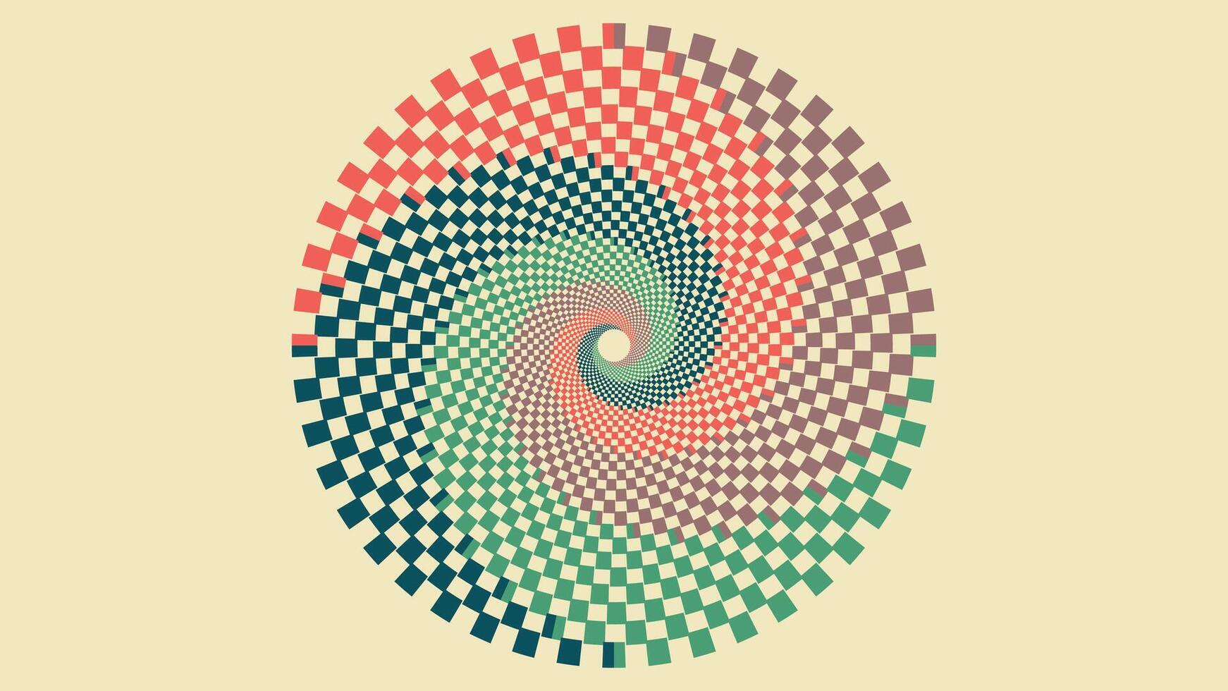 astratto spirale Filatura vortice minimalista retrò colore sfondo. vettore