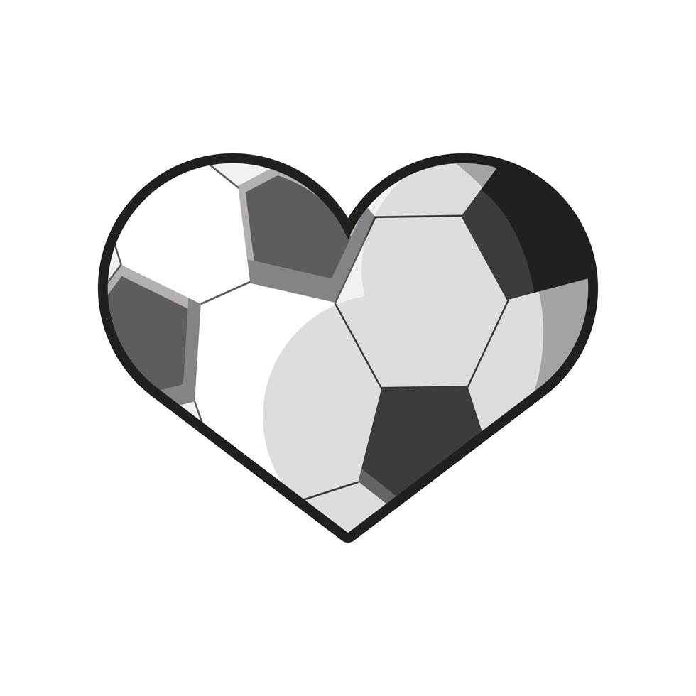 cuore a forma di pallone da calcio vettore