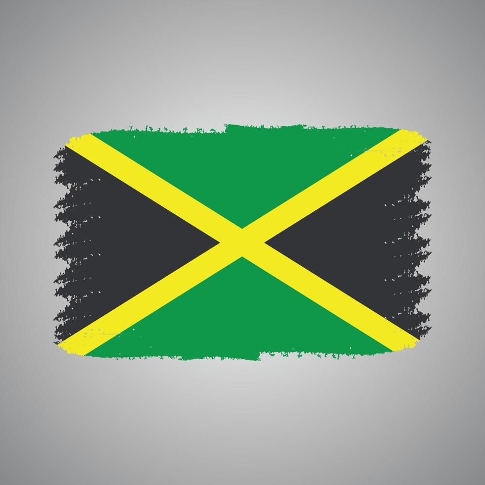 bandiera della Giamaica con pennello dipinto ad acquerello vettore