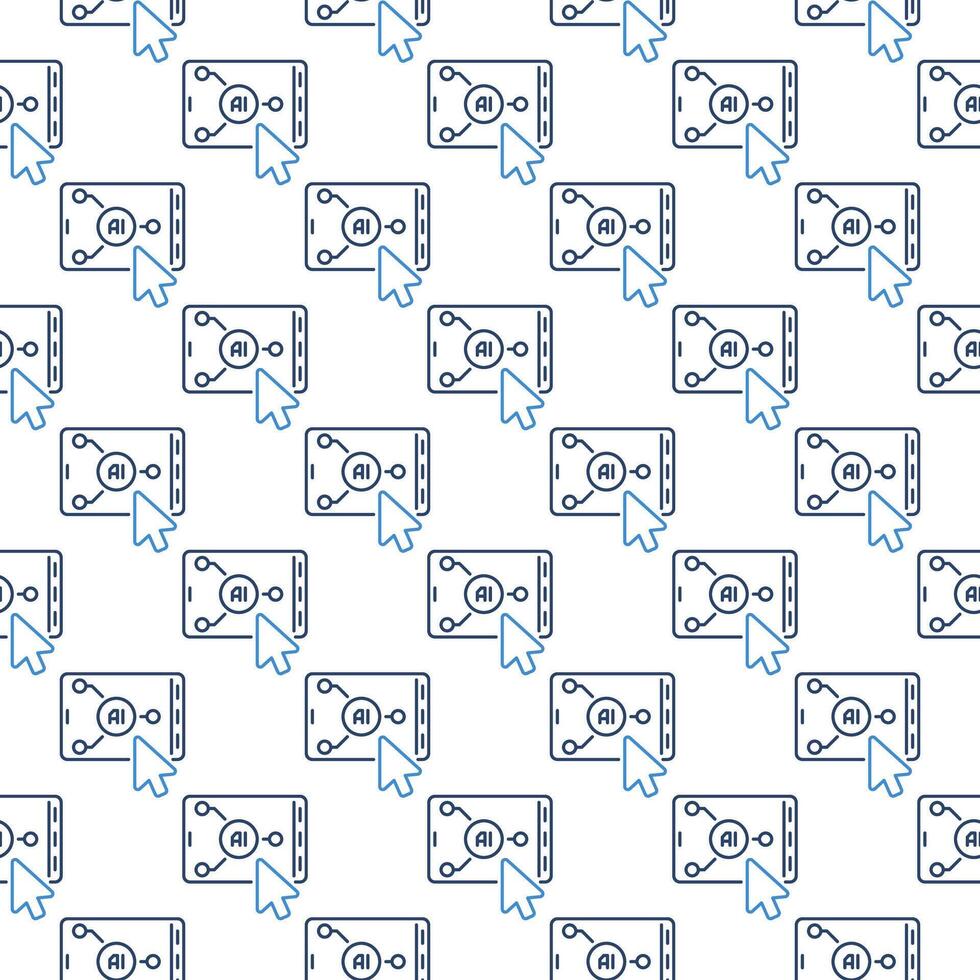 topo cursore su smartphone con ai vettore artificiale intelligenza magro linea senza soluzione di continuità modello