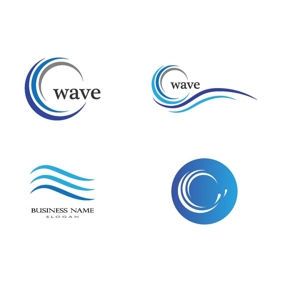 modello di logo dell'onda d'acqua vettore