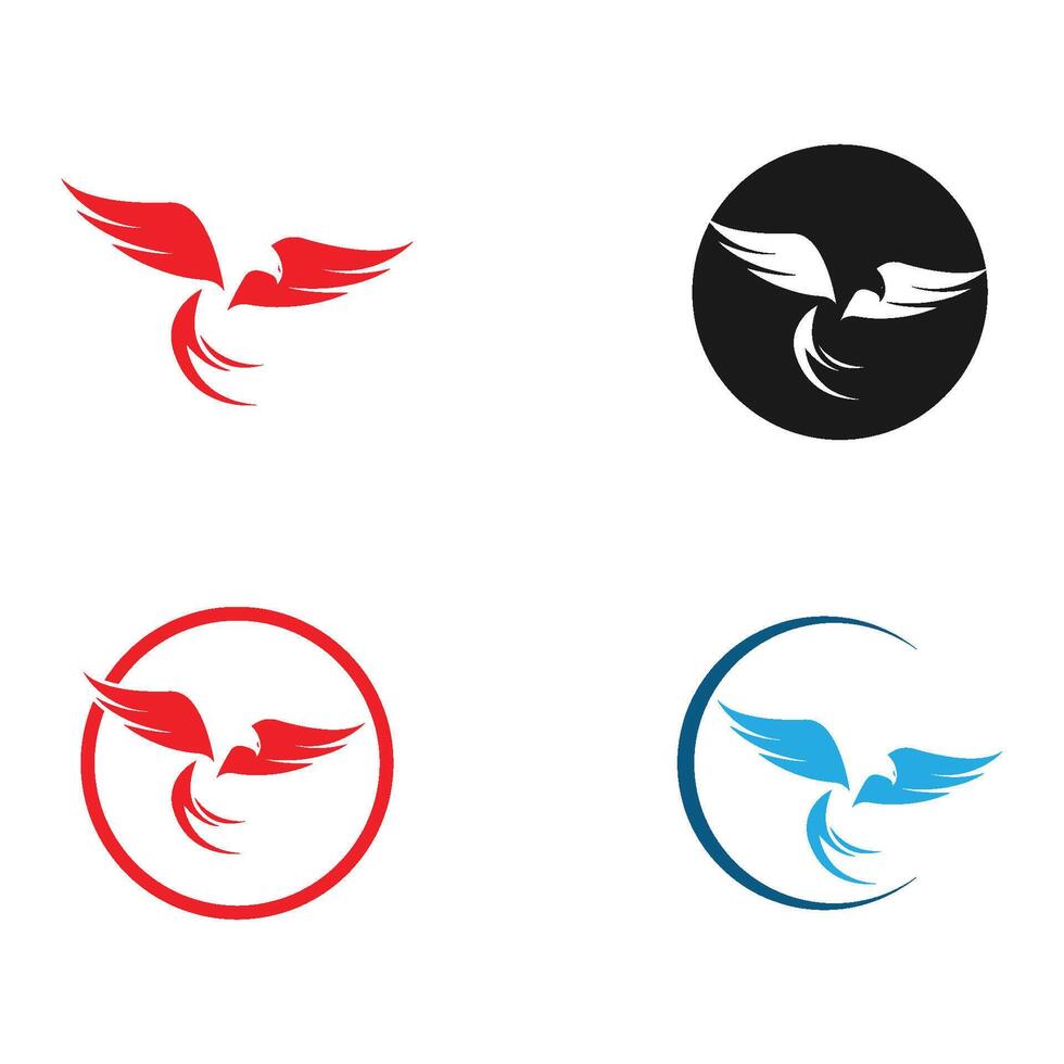 disegno dell'icona di vettore del modello di logo dell'ala di falco