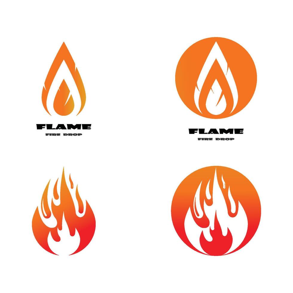 fuoco fiamma logo modello vettore icona olio, gas e energia logo concetto